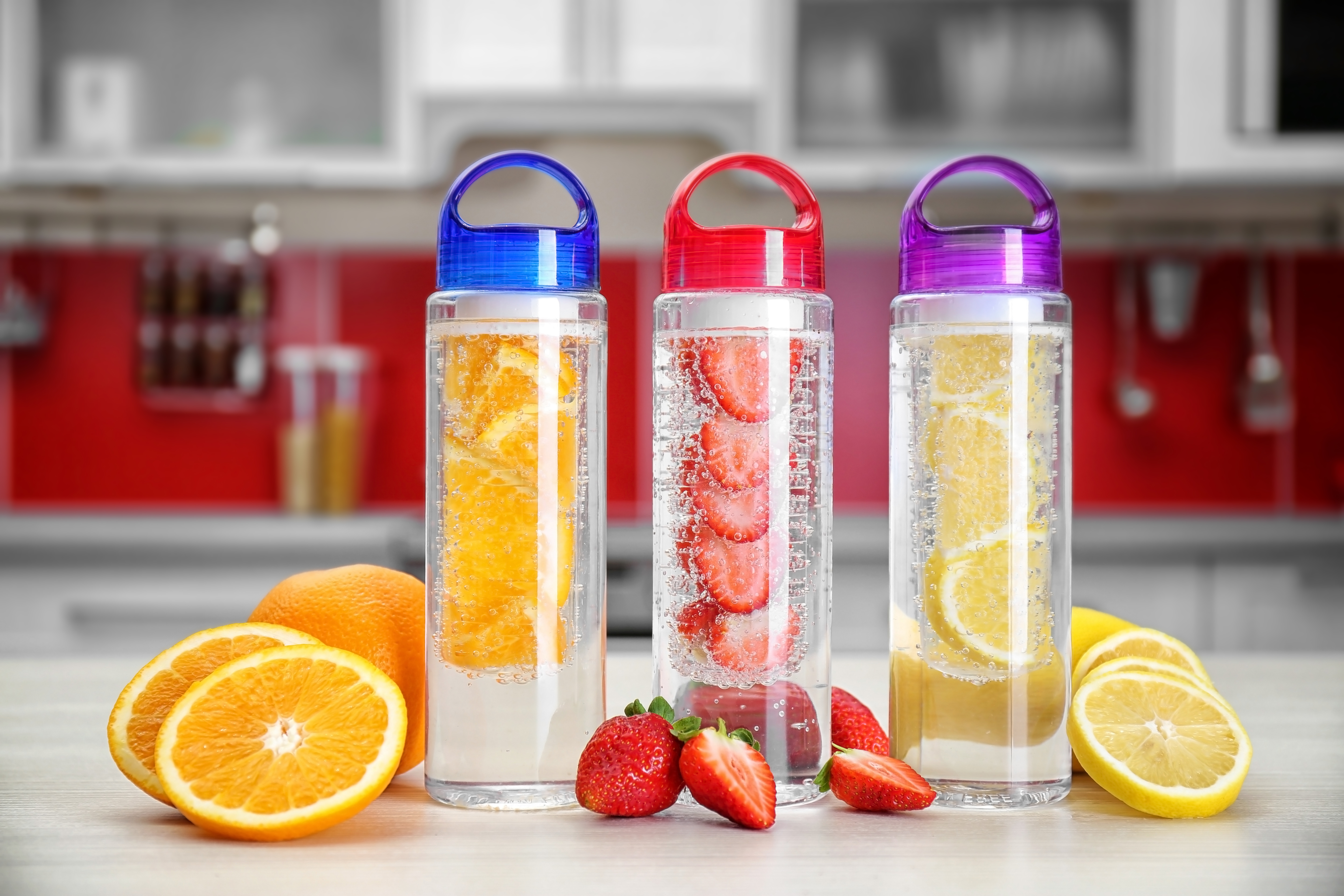 Nouveau Interfuse sport jus de fruits à la perfusion Infuseur bouteille d'eau bpa libre 7 couleurs
