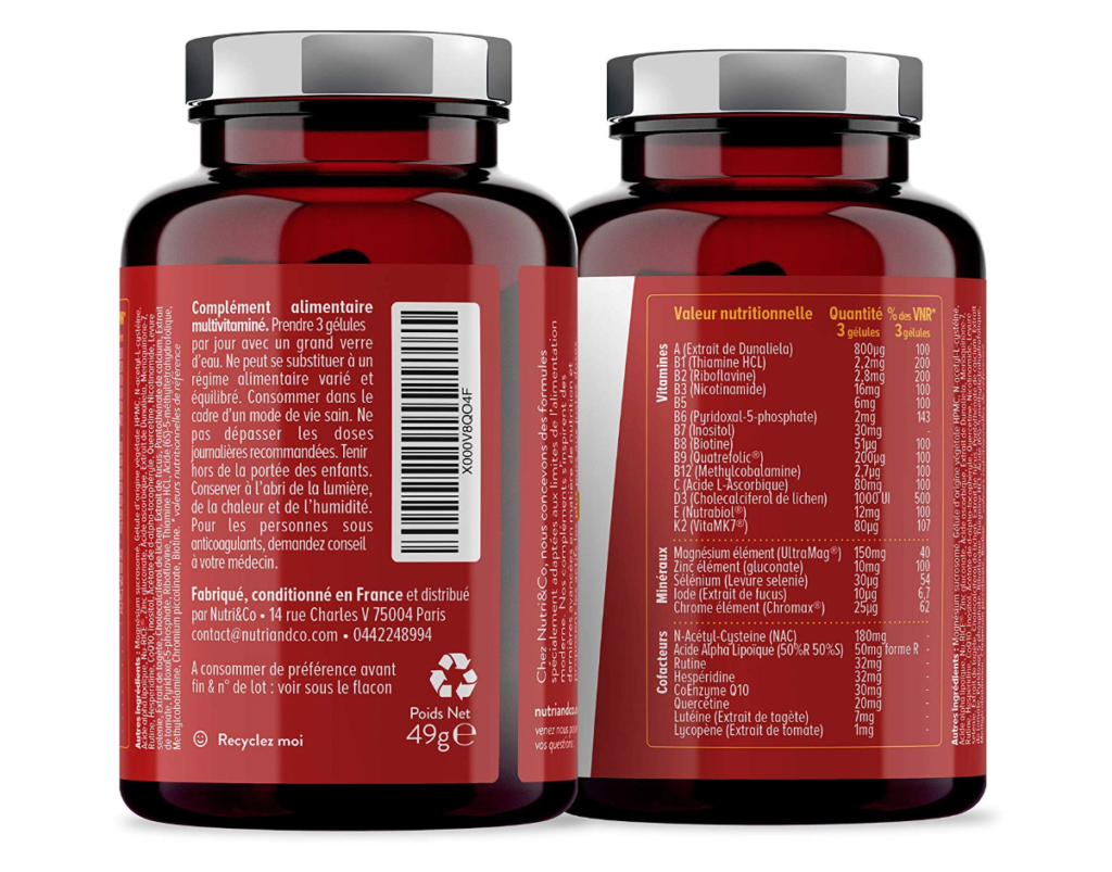 composition multivitamine nutri&co